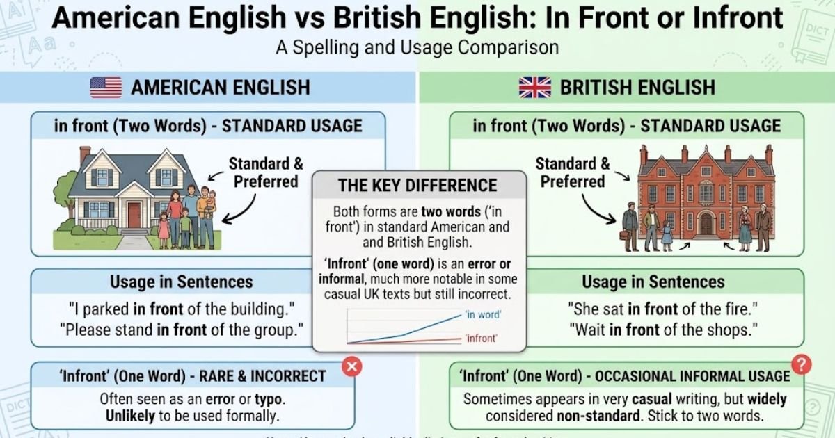 American English vs British English Infront or In Front