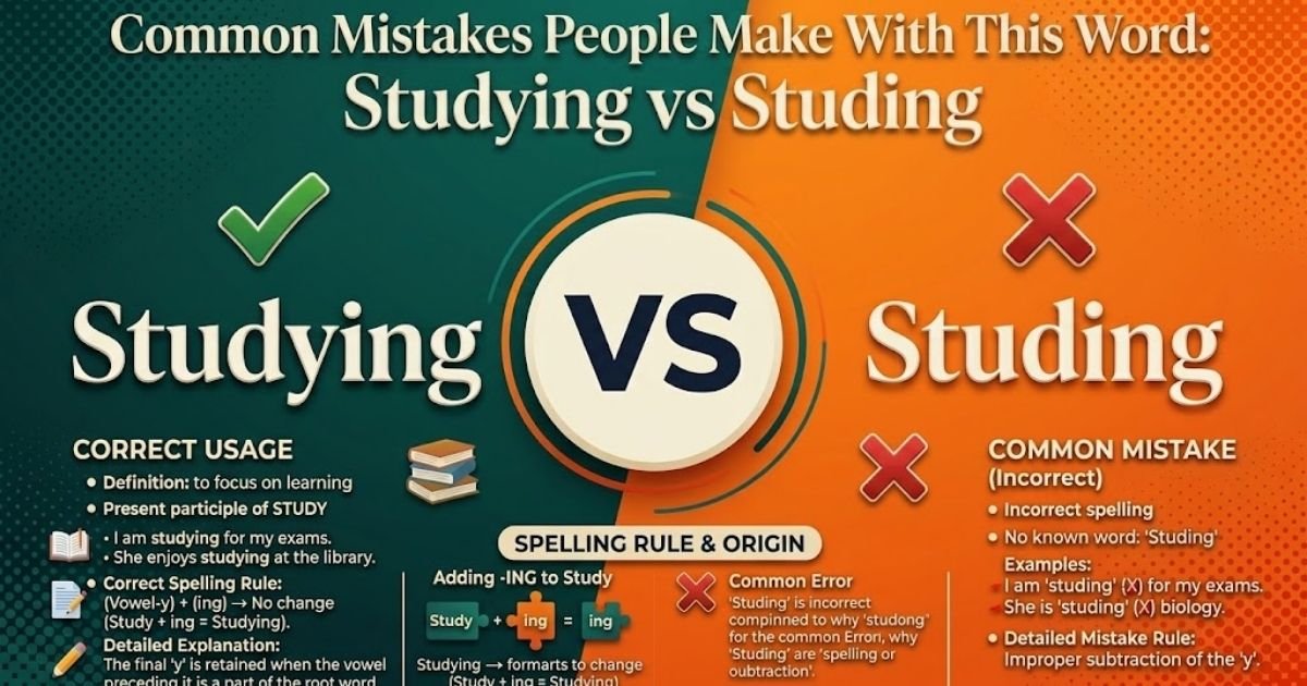 Common Mistakes People Make With This Word: Studying vs Studing