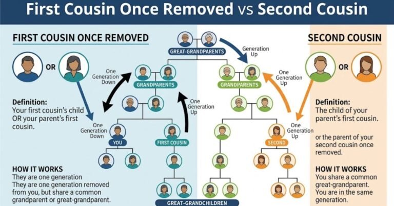 First Cousin Once Removed vs Second Cousin