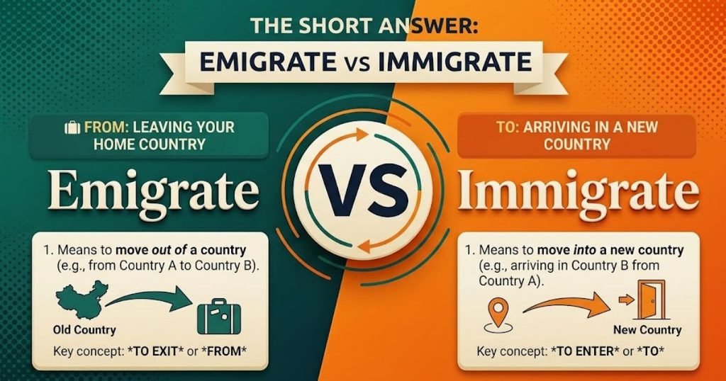 The Short Answer: Emigrate vs Immigrate