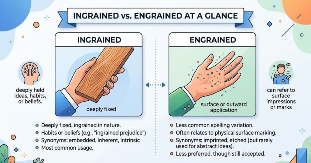 Ingrained vs. Engrained at a Glance
